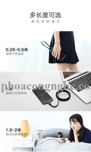 Ugreen 30675 0.5M màu Đen Cáp sạc truyền dữ liệu USB 2.0 sang MICRO USB dáng dẹt US118 30030675